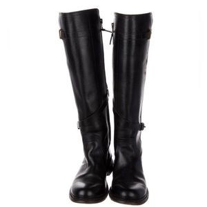 Rag & Bone NY Women's Black Leather Knee High Riding Biker Boots EUR 39 / US 9 M